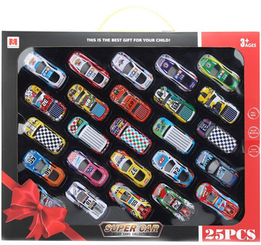 Zestaw zabawek Lean Toys Resoraki autka z napędem (20488) 25 szt (5905991027751)