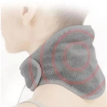 Бандаж на шею с подогревом Calm Heat Massaging Neck Wrap Серый
