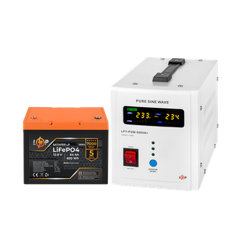 Комплект резервного питания LogicPower B500 + литиевая (LiFePO4) батарея 819 Wh
