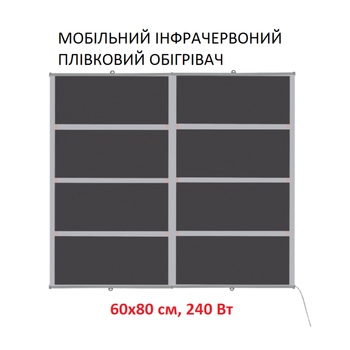 Мобильный инфракрасный пленочный обогреватель Monocrystal MIX-11 (60х80 см, 240 Вт)