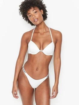 Купальник Victoria's Secret белый Bombshell push-up Shine Strap White двойным push up 34B + S бразилианы