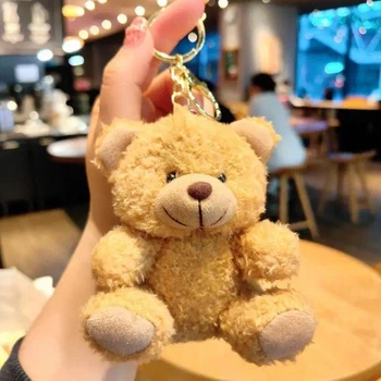 Брелок-игрушка плюшевый мишка Mini Teddy коричневый 10 см