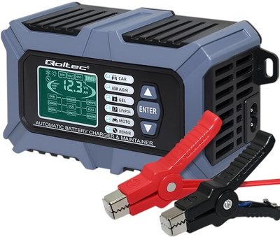 Inteligentna mikroprocesorowa ładowarka Qoltec 12V 6A LCD (5901878524887)