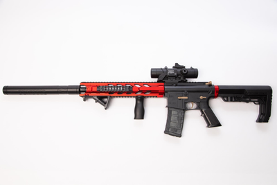 Дитячий Автомат M4 Viper (M416,M4A1) акумуляторний на орбізах (гелеві кульки) + Глушник + Оптика + Магазини Червоний (423733680)