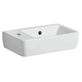 Раковина Geberit Selnova Compact 501.518.00.7 зі скороченим вилітом 40см, отвір для змішувача зліва, білий глянець