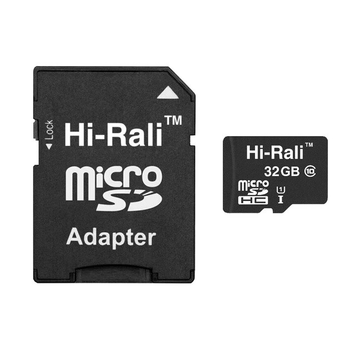Карта памяти Hi-Rali microSDHC 32Gb (UHS-1 U1) (Class 10) (R-90 Mb/s, W-10 Mb/s) + Adapter SD