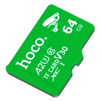 Карта памяти Hoco microSDXC 64Gb A2 V30 (UHS-1 U3) (Class 10) (R-100 Mb/s, W-30 Mb/s) для Full HD и 4К