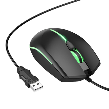 Комп'ютерна миша Hoco GM37 Wonderful gaming luminous wired mouse Black