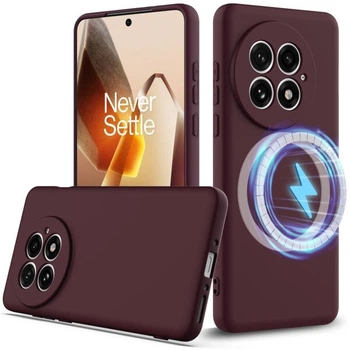 Защитный чехол Deexe Silicone Case with MagSafe для OnePlus 13 - Wine Red