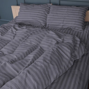 Комплект постельного белья Mirson Бязь 17-0601 Stripe Gray 2х160х220 см (2200008049379)