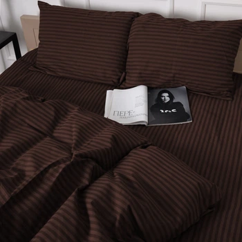 Простынь на резинке MirSon 17-0617 Stripe Brown 120 х 190 см (2200008202842)