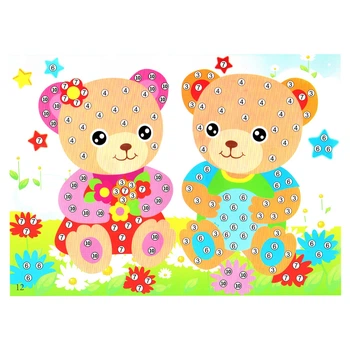 Детская мозаика по номерам "Медвежата" Bambi 13-126-5 разноцветные камушки