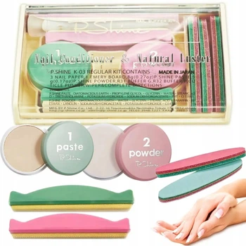 Набор для сияющего японского маникюра P.Shine Japan Nail Buffer Kit, 9 предметов