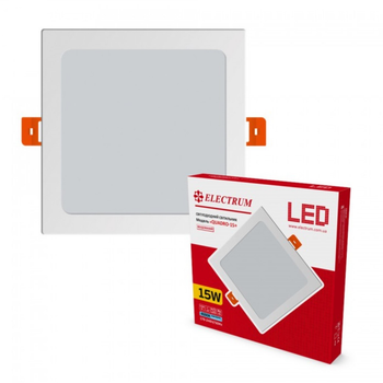 Светильник LED встроенный ELECTRUM QUADRO 15Вт 4000К квадратный потолочный (B-LD-1819)