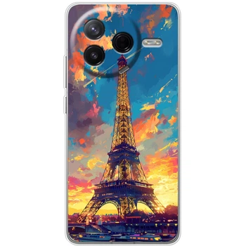 Силиконовый Чехол с Картинкой для Xiaomi Poco F7 Pro Принт (Париж, Эйфелева Башня) (66155-ysm038)
