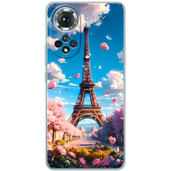 Силиконовый Чехол с Картинкой для Huawei Honor 50 Принт (Париж, Эйфелева Башня) (66009-ysm035)