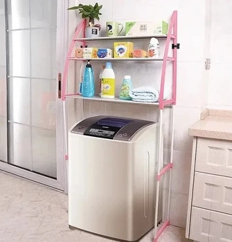 Полка-стеллаж напольный над стиральной машиной 152 × 68 × 23 см высота 91 см металл пластик