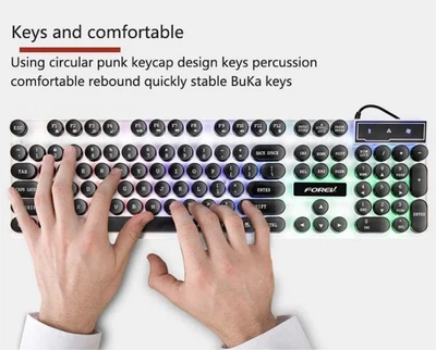 Игровая клавиатура FOREV FV-Q90 мембранная 87 клавиш радужная rgb