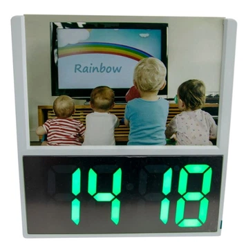 Настольные часы с фоторамкой DS-6608 зелёная подсветка 18 х 17 х 2.5 см 5.5 х 2.5 см