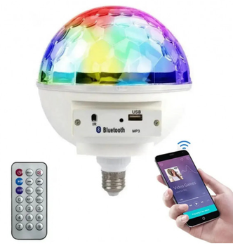 Дискошар для приміщення з bluetooth 997 E27 6 Вт 160x160x166 мм
