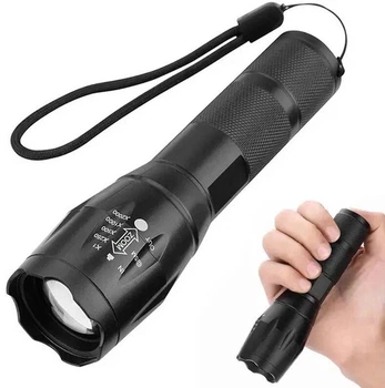 Фонарь ручний акумуляторний Red light BL 1831-3 два режими червоний і білий акумулятор Li-ion 18650 анодований алюміній
