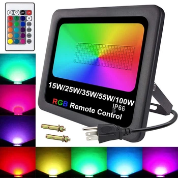 Led прожектор 25W RGB IP66 с пультом дистанционного управления