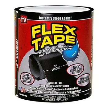 Надпрочная скотч-лента Flex Tape 10 см черная 150 см до 50 кг