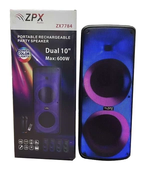 Колонка-чемодан ZPX ZX 7784 600 Вт 85 х 31 х 29 см с LED-подсветкой