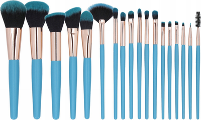 Zestaw pędzli do makijażu Tools For Beauty MiMo Błękitny 18 szt (5903018919942)