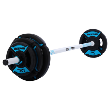Штанга для фитнеса LiveUp LP8037 длина-1,42м 30мм 20 кг черный-синий