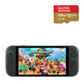 Набор Консоль Nintendo Switch 2 Mario Kart World Bundle 256GB Black + Карта Памяти SanDisk UHS-I Pro U3 V30 A2 + SD Adapter