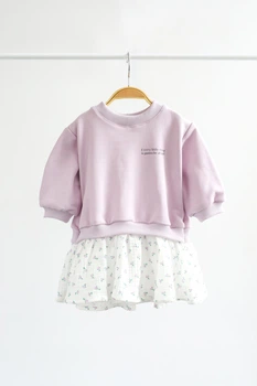 Сукня для дівчинки трикотажна Aria Цветочки 80 9-12 місяців лавандовий (MB132207BM)