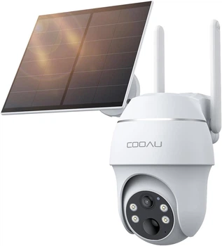 Внешняя 4G камера COOAU G1 4G LTE на 360°, с SIM-картой и картой памяти 64 ГБ, солнечная панель, обнаружение движения PRO
