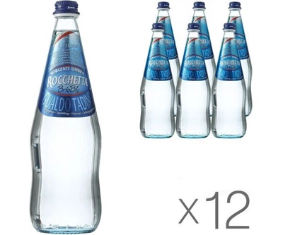 Упаковка минеральной слабогазированной воды Rocchetta Brio Blu, 12 шт. х 0,75 л, стекло