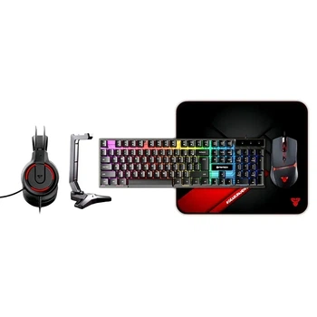 Игровой Комплект 5в1 Fantech P51, Клавиатура, Мышь, Коврик, Наушники с подставкой, Черный
