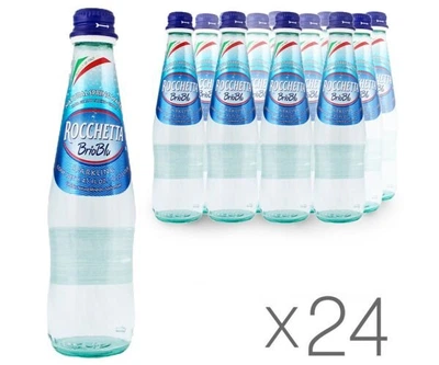 Упаковка газированной минеральной воды Rocchetta Brio Blu, 24 шт. х 0,5 л, стекло