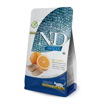 Сухой корм Farmina (Фармина) N&D Ocean Herring&Orange Neutered для стерилизованных кошек, с селедкой и апельсином - 1.5 кг
