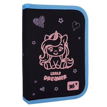 Пенал шкільний YES, 1 відділення, 2 клапани, Cute Unicorn, (533627)