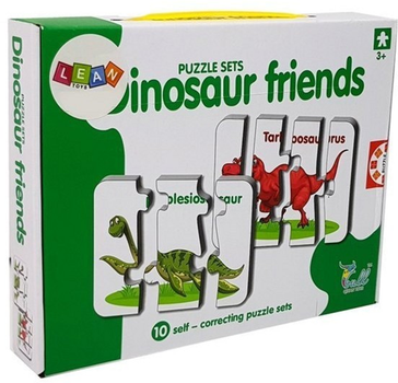 Puzzle edukacyjne Lean Toys Dinozaury 10 połączeń 7812 (wersja angielska) (5903802454031)