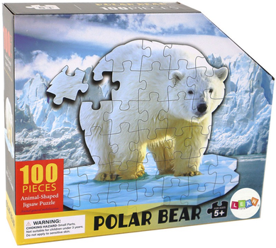 Puzzle Lean Toys Niedźwiedź polarny 100 elementów 16504 (5905884450130)