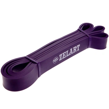 Гума петля для підтягувань та тренувань стрічка силова Zelart POWER BANDS (латекс, розмір 2080x32x4, 5мм, жорсткість М, фіолетовий) (FI-3917-V)