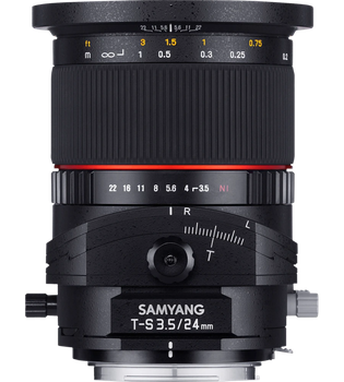 Шифт объектив Samyang MF / 24mm / f/3.5 T/S / Sony E / Черный Б/В