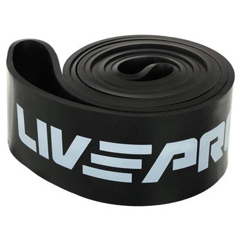 Гума петля для підтягувань і тренувань стрічка силова LiveUp SUPER BAND LP8410-XL (латекс, 2080x64x4,5мм, XL, навантаження 39-77кг, чорний)