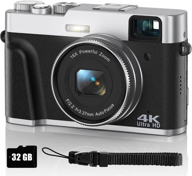 Фотокамера Nicamery DC202 48Мп / CMOS / 4K 60fps / 16X зум / Черная Б/В