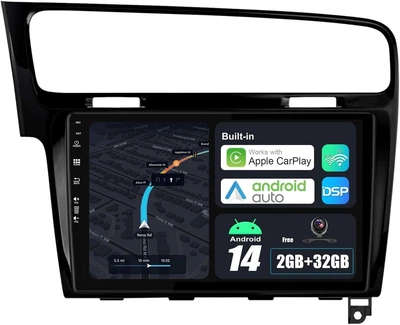 Штатная автомагнитола Bxliyer BX-H05 для Golf 7 (2013-2018) / 10.1" / 2/32Гб / Android 12 / Apple CarPlay / Android Auto / Wi-Fi / Bluetooth / USB / DAB+ / 2DIN