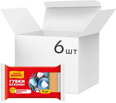 Упаковка губок кухонних Бонус 6 пачок по 5 шт. (15100112)