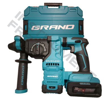 Аккумуляторный перфоратор Grand ПА-20/26BL/HS-1 (бесщеточный двигатель, 20В, 1 аккумулятор 4 А/ч, зарядное устройство, пластиковый кейс)