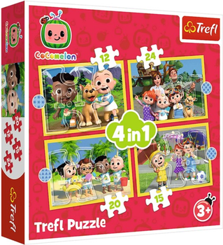 Zestaw Puzzle Trefl Cocomelon poznaj bohaterów 12/15/20/24 elementy 34647 (5900511346473)