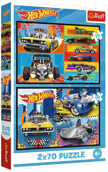 Zestaw Puzzle Trefl Samochodziki Hot Wheels 2 x 70 elementów 34442 (5900511344424)