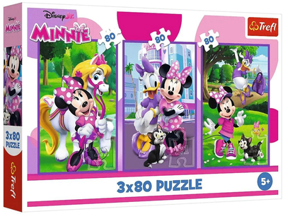 Zestaw Puzzle Trefl Minnie i przyjaciele 3 x 80 elementów 34889 (5900511348897)